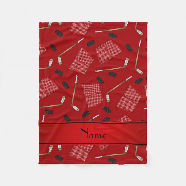 Couverture Polaire Filets rouges nommés faits sur commande de galets (Devant)