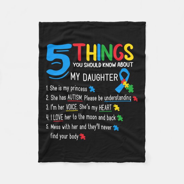 Couverture Polaire Fille autistique Sensibilisation sur l'autisme Sou (Devant)