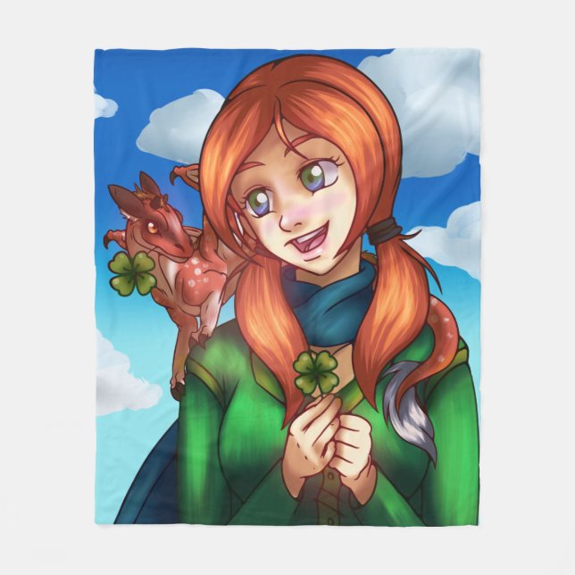 Couverture Polaire Fille chanceuse (Devant)