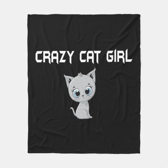 Couverture Polaire Fille Crazy Cat (Devant)