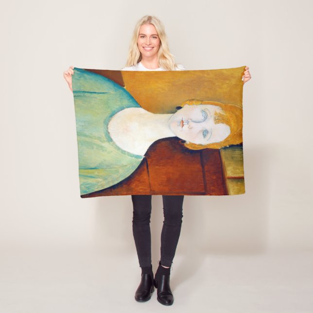 Couverture Polaire Fille dans une blouse verte, Modigliani (En situation)