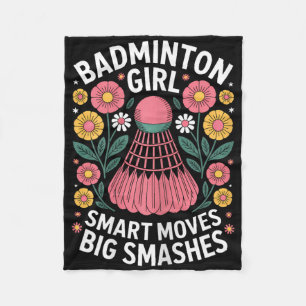Couverture Polaire Fille de badminton navette drôle de badminton