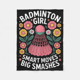 Couverture Polaire Fille de badminton navette drôle de badminton