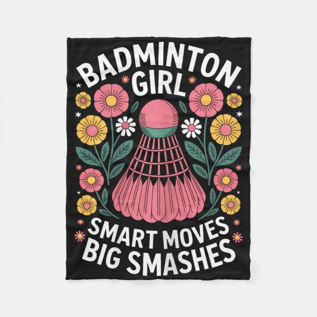 Couverture Polaire Fille de badminton navette drôle de badminton  (Devant)