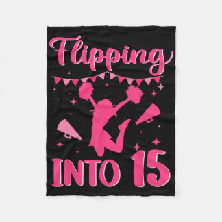 Couverture Polaire Fille de pom-pom girl pour anniversaire 15 ans 15e
