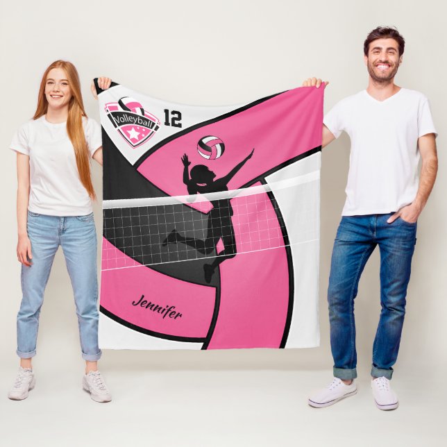 Couverture Polaire Fille de volley-ball avec DO-IT-YOURSELF numéro -  (En situation)