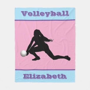 Couverture Polaire Fille de volley-ball rose, bleu, violet