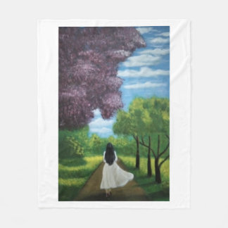 Couverture Polaire Fille en robe blanche