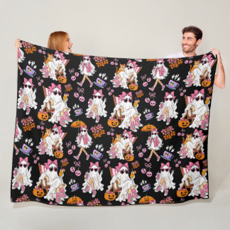 Couverture Polaire Fille fantôme rose Halloween Mignonne Épouvantable