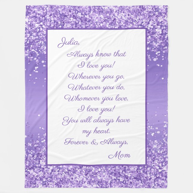 Couverture Polaire Fille Je T'Aime (Devant)