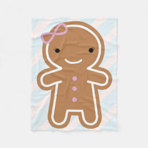 Couverture Polaire Fille mignonne de pain d'épice de biscuit