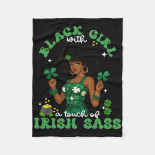 Couverture Polaire Fille noire avec S irlandais Saint-Patrick irlanda