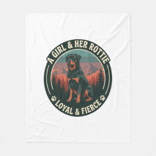 Couverture Polaire Fille Son Rottie Loyal Féroce Chien Rottweiler Mon