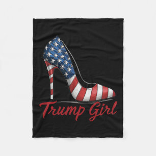Couverture Polaire Fille talon haut Stilettos drapeau américain Trump