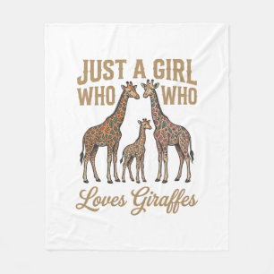 Couverture Polaire Fille Vintage Qui Aime Les Giraphes Conception De