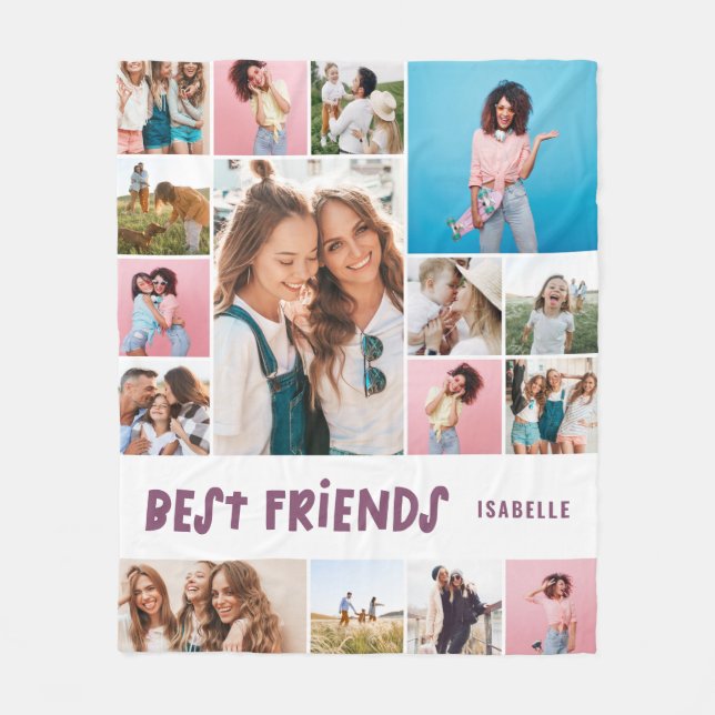 Couverture Polaire Fille violet 16 photo meilleur ami moderne simple  (Devant)