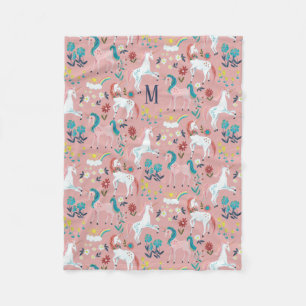 Couverture Polaire Filles arc-en-ciel rose licorne en impression tout