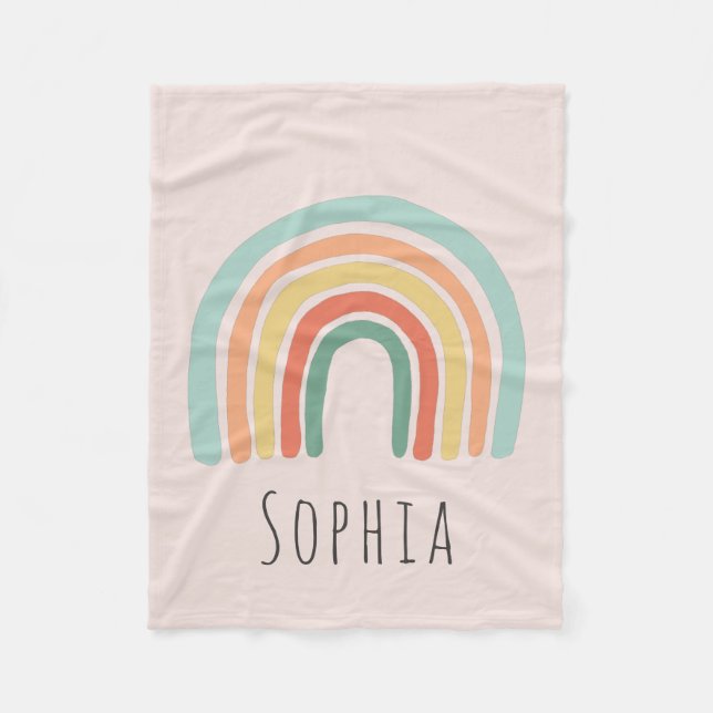 Couverture Polaire Filles Boho rose Arc-en-ciel Enfants (Devant)