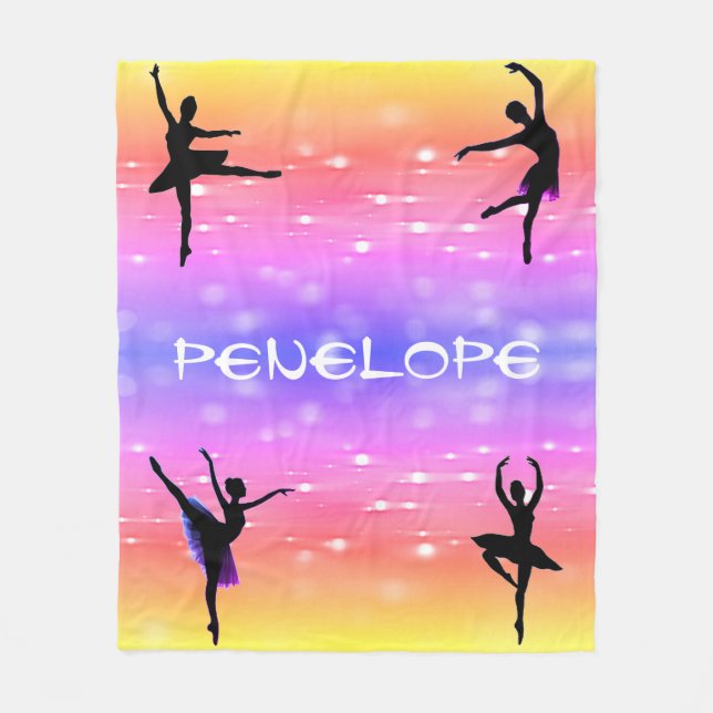Couverture Polaire Filles Danse Arc-en-ciel Blanche polaire (Devant)