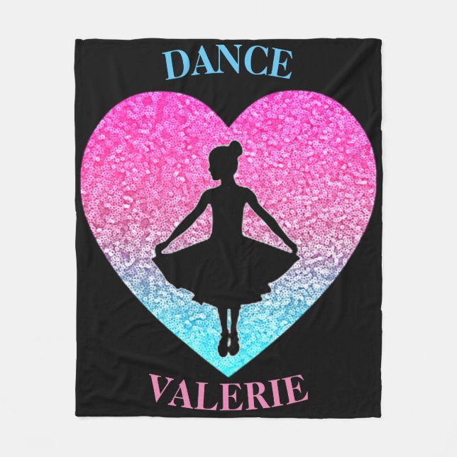 Couverture Polaire Filles Danse Blanche polaire avec son nom (Devant)