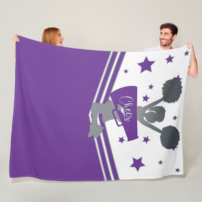 Couverture Polaire Filles de Cheer-leading Purple & Silver Stars (En situation)