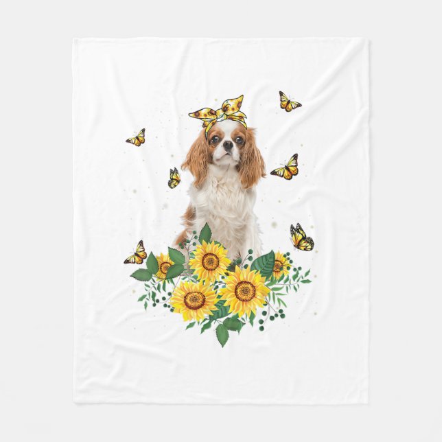 Couverture Polaire Filles Femmes Maman Cavalier King Charles Spaniel  (Devant)