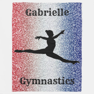 Couverture Polaire Filles Gymnaste Rouge, Blanc et Bleu Parkle Person