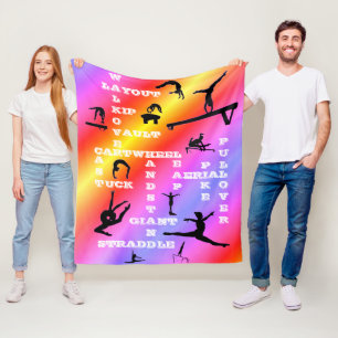 Couverture Polaire Filles Gymnastique Compétences Mots-croisés Coloré