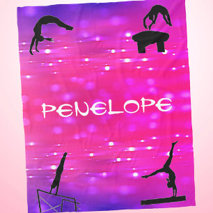 Couverture Polaire Filles Gymnastique Événements Pink / Purple Blanke