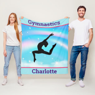 Couverture Polaire Filles Gymnastique Leap Arc-en-ciel nuages