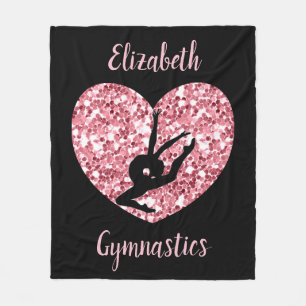 Couverture Polaire Filles Gymnastique Rose Or personnalisé