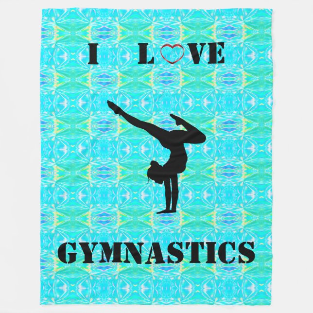 Couverture Polaire Filles I Love Gymnastique Blanche polaire (Devant)