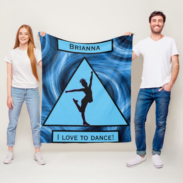 Couverture Polaire Filles "J'Aime Danser" Bleu Fils (En situation)