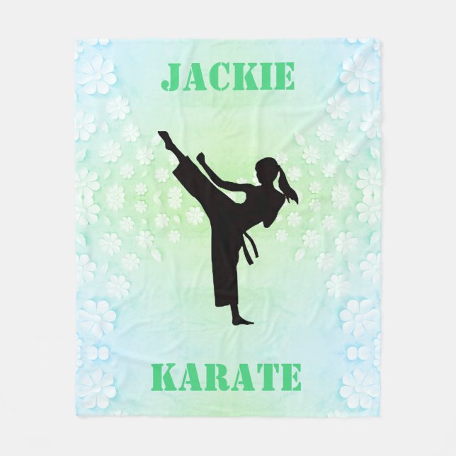 Couverture Polaire Filles Karate Floral (Devant)