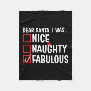 Couverture Polaire Filles Nice Naughty Fabrique Funny Père Noël Noël