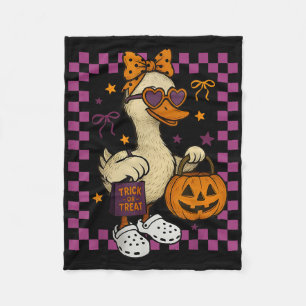 Couverture Polaire Filles Oie Halloween Effrayant Oie Silly Oie Pu