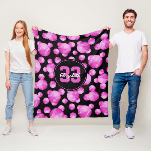 Couverture Polaire filles personnalisées hot rose softballs motif
