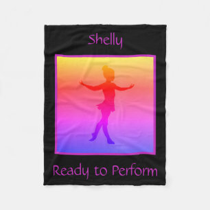 Couverture Polaire Filles "Prêt à exécuter" Blanche en polaire avec n