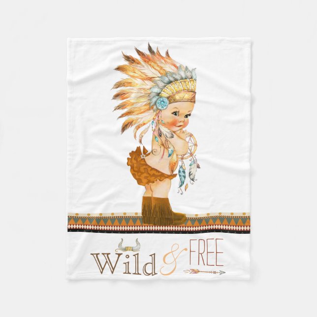 Couverture Polaire Filles sauvages et libres Tribal Baby (Devant)