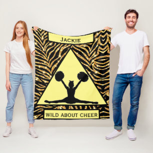 Couverture Polaire Filles "Wild About Cheer" Or Noir Jaune Zèbre