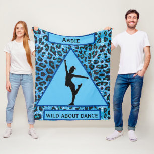 Couverture Polaire Filles "Wild About Dance" Leopard bleu