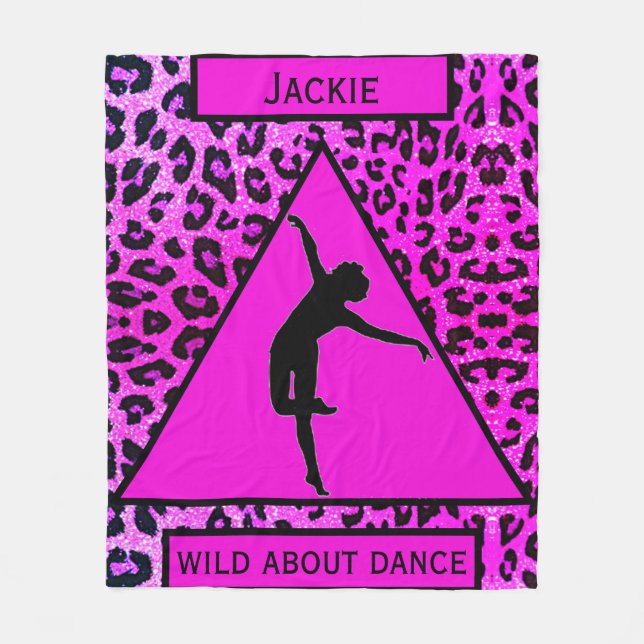 Couverture Polaire Filles "Wild About Dance" Leopard rose (Devant)