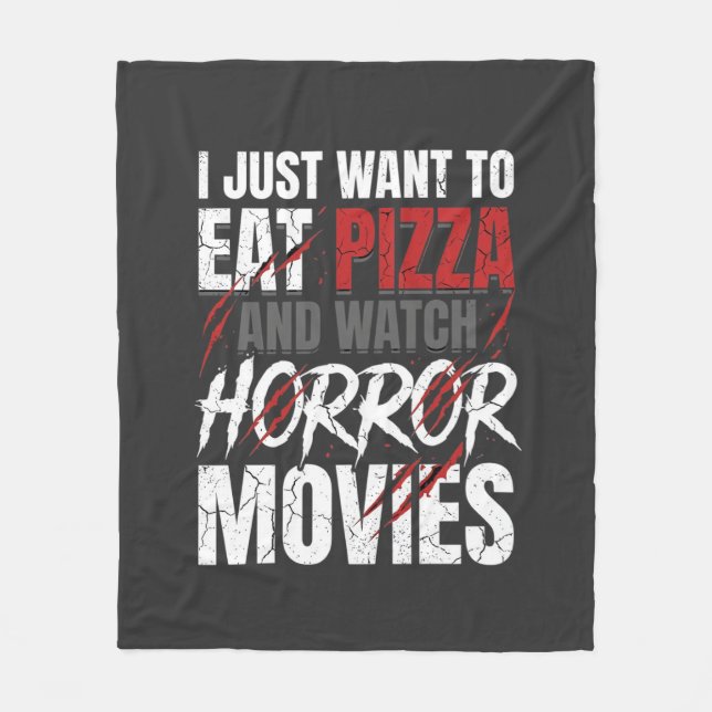 Couverture Polaire Films d'horreur Pizza Halloween Design_1 (Devant)