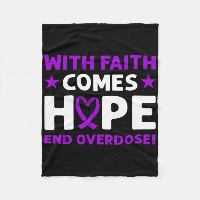 Couverture Polaire Fin de l'overdose ! Ruban Violet. Sensibilisation  (Devant)