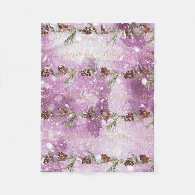 Couverture Polaire Fir Branches With Pine Cones On Snow (Devant)
