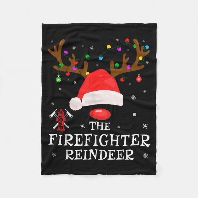 Couverture Polaire Firefighter Reindeer Family Matching Christmas Pjs (Devant)