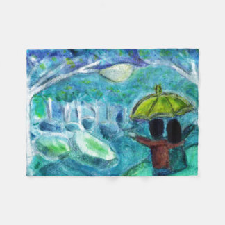 Couverture Polaire Fireflies Pastel et fleur de rêve lunaire