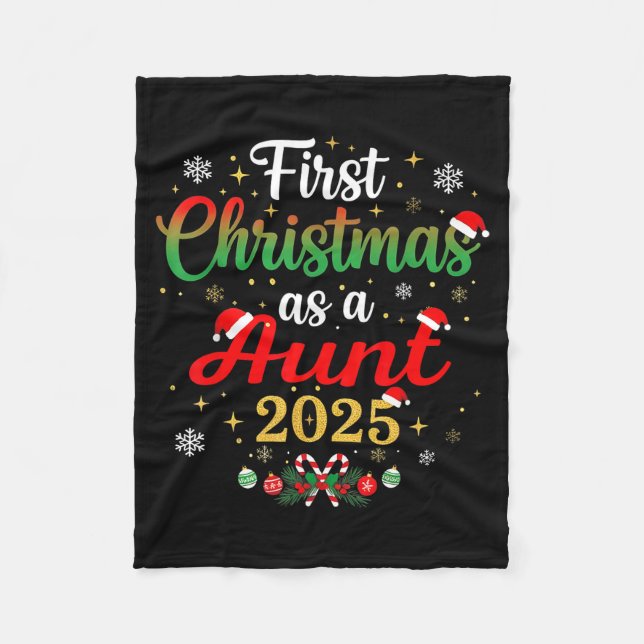 Couverture Polaire First Christmas As A Aunt 2025 New Mommy Xmas  (Devant)