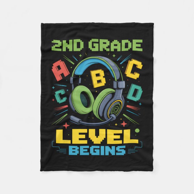 Couverture Polaire First Day Of 2nd Grade Level Begins Shirt Gamer Bo (Devant)