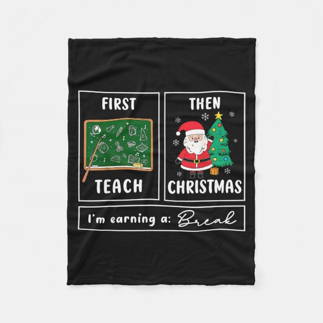 Couverture Polaire First Teach Then Celebrate Christmas Teacher Winte (Devant)